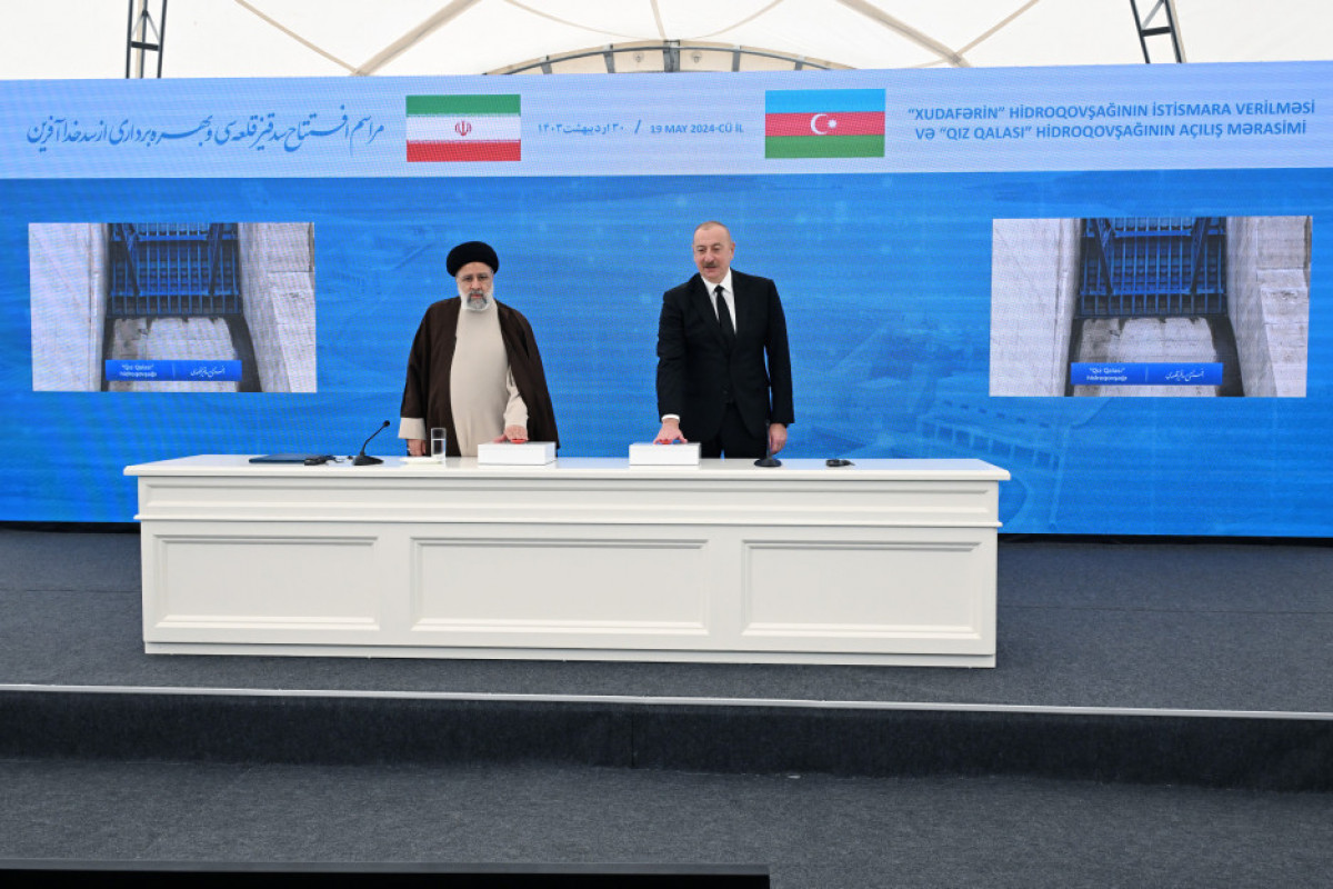 President Ilham Aliyev, President Ebrahim Raisi attended commissioning ceremony of Khudafarin hydroelectric complex, opening ceremony of Giz Galasi hydroelectric complex-<span class="red_color">PHOTO-<span class="red_color">UPDATED-1
