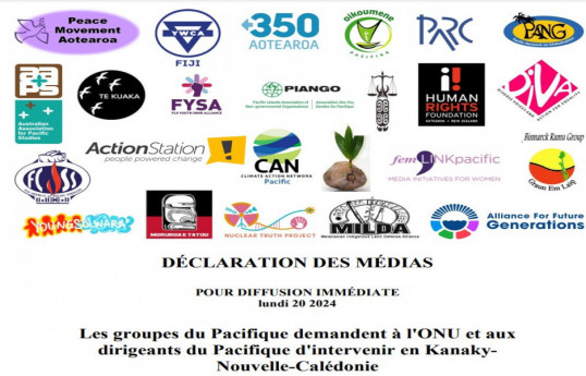 Pacific civil society organizations issued a statement on New Caledonia