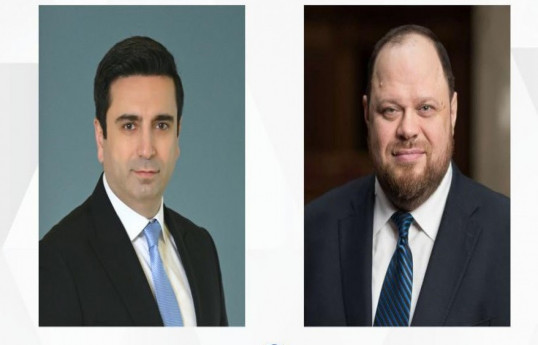 Alen Simonyan, Speaker of the Parliament of Armenia and  Ruslan Stefanchuk, Chairperson of the Verkhovna Rada (Parliament) of Ukraine