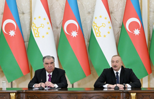 Emomali Rahmon, President of the Republic of Tajikistan and Ilham Aliyev, President of the Republic of Azerbaijan