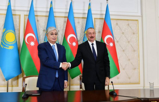 Kassym-Jomart Tokayev, President of the Republic of Kazakhstan and Ilham Aliyev, President of the Republic of Azerbaijan