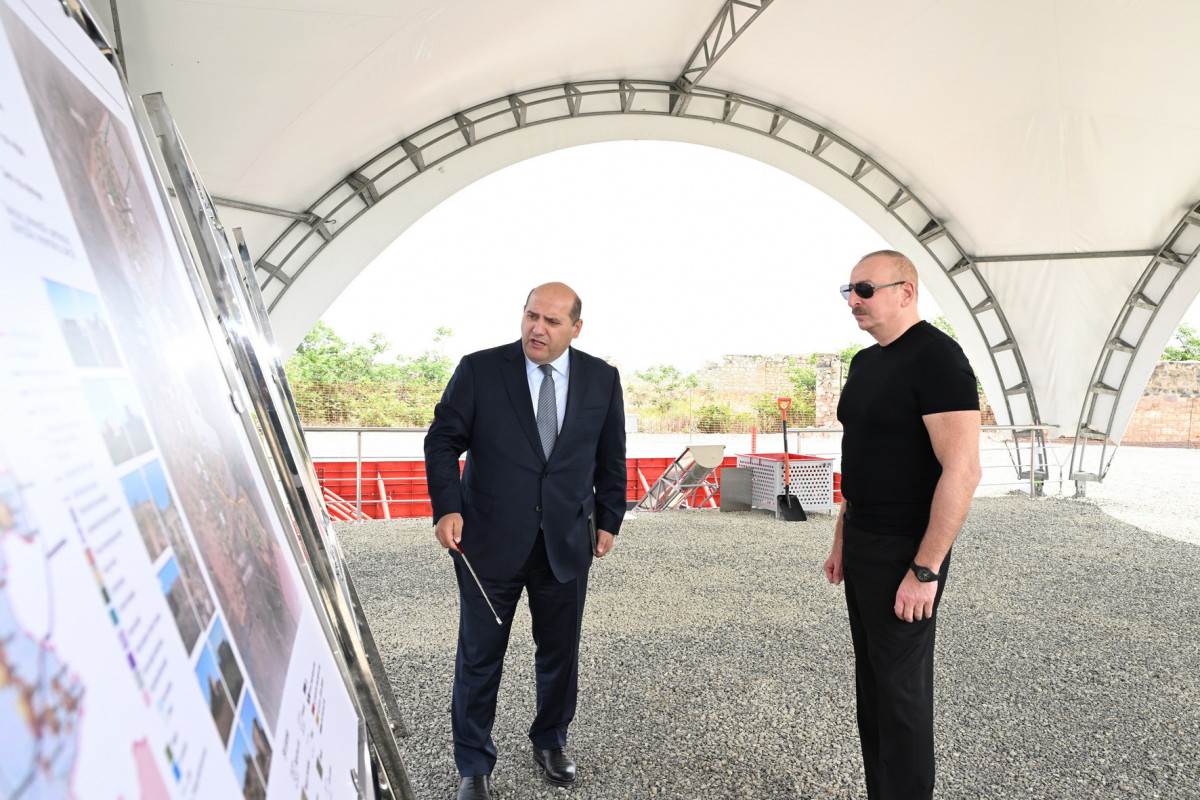 President Ilham Aliyev lays foundation stone for Gulluja village in Aghdam district-UPDATED 