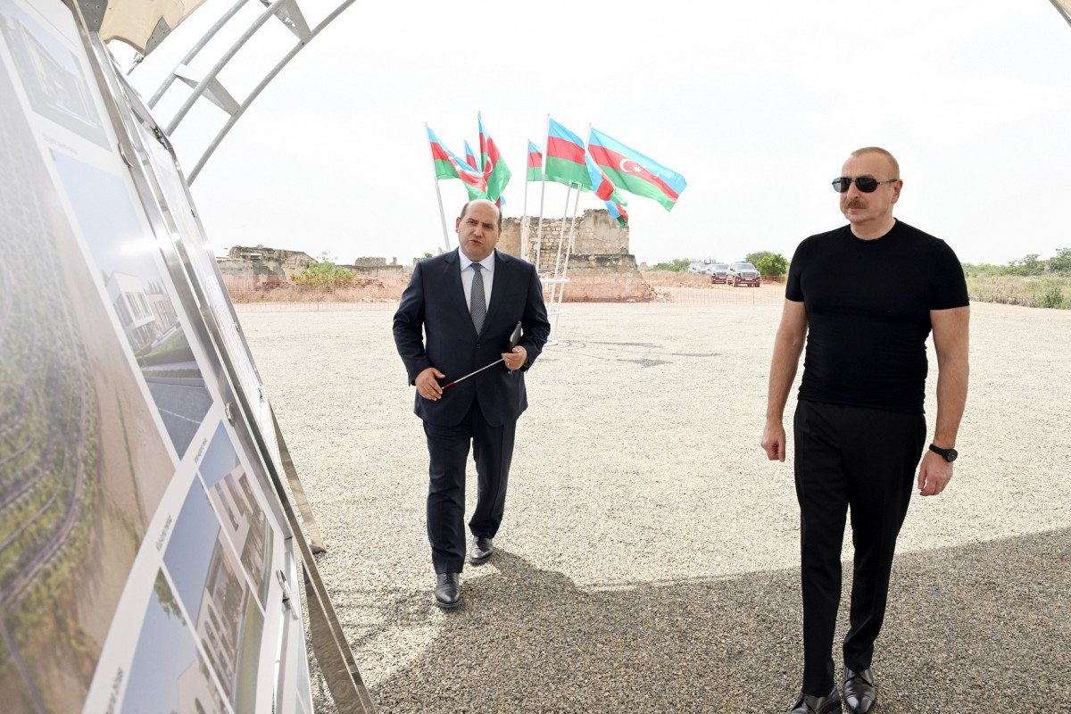 President Ilham Aliyev lays foundation stone for Namirli village in Aghdam district-UPDATED 