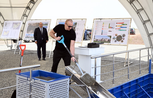 President Ilham Aliyev lays foundation stone for Taghibayli village in Aghdam district -UPDATED 