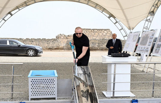 Azerbaijani President Ilham Aliyev laid foundation stone for Shotlanli village in Aghdam district-UPDATED 