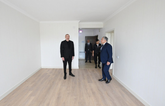 President Ilham Aliyev and First Lady Mehriban Aliyeva viewed conditions of 15 multi-apartment buildings in Khojaly city-UPDATED 
