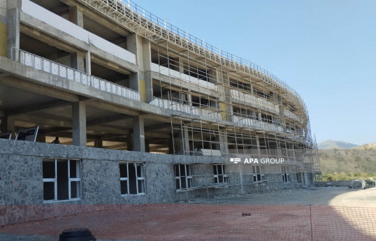 School with a capacity for 528 students under construction in Azerbaijan's Kalbajar - PHOTO 