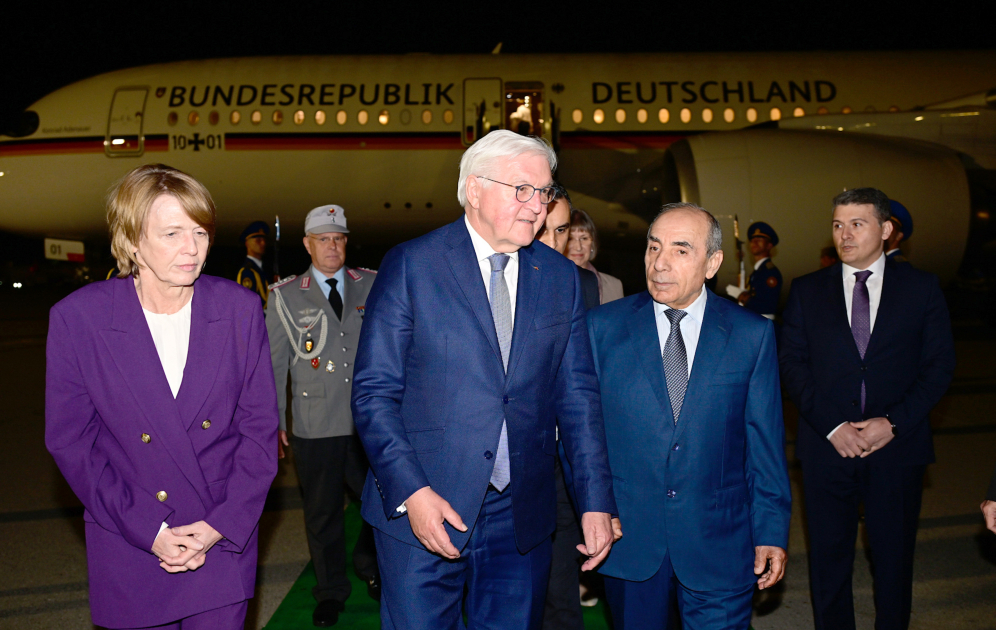 German President Frank-Walter Steinmeier arrives in Azerbaijan for official visit