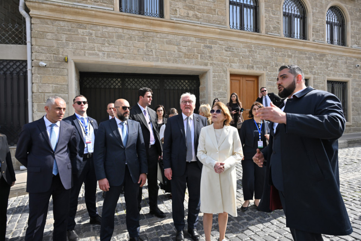 German President Frank-Walter Steinmeier visits Icherisheher in Baku