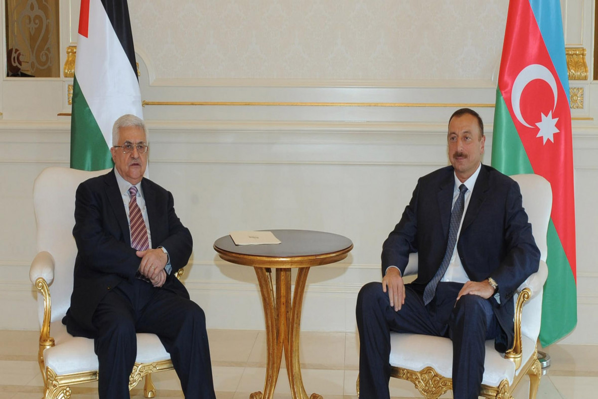 President of the State of Palestine and Chairman of the Executive Committee of the Palestine Liberation Organization, Mahmoud Abbas, Ilham Aliyev, President of Azerbaijan