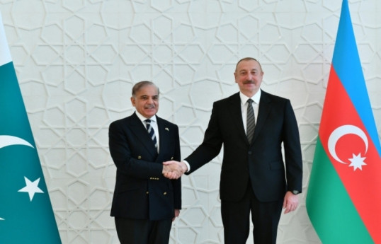 Prime Minister of the Islamic Republic of Pakistan, Mohammad Shahbaz Sharif and Ilham Aliyev, President of the Republic of Azerbaijan