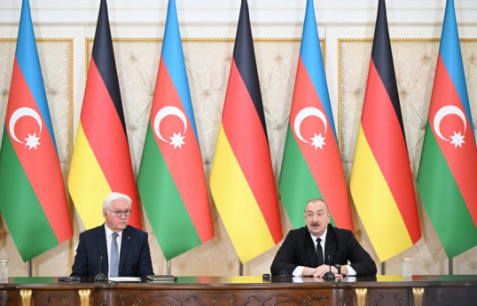 German President Frank-Walter Steinmeier and Ilham Aliyev, President of the Republic of Azerbaijan