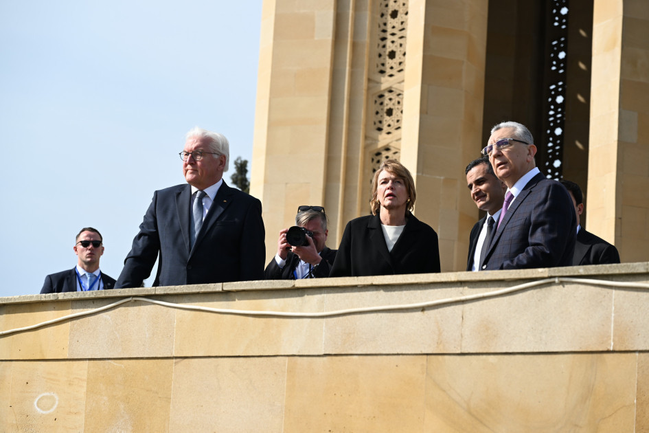President of Germany Frank-Walter Steinmeier visits Alley of Martyrs in Baku