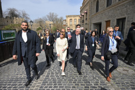 German President Frank-Walter Steinmeier visits Icherisheher in Baku