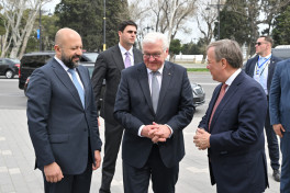 German President Frank-Walter Steinmeier visits Icherisheher in Baku
