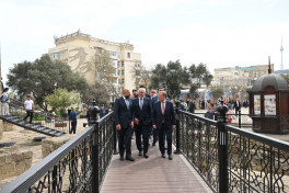 German President Frank-Walter Steinmeier visits Icherisheher in Baku