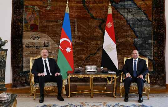 Ilham Aliyev, President of the Republic of Azerbaijan and President of the Arab Republic of Egypt Abdel Fattah El-Sisi