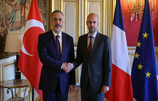 Türkiye's Foreign Minister Hakan Fidan, French Foreign Minister Jean-Noël Barrot