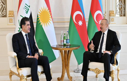 Nechirvan Barzani, President of Kurdistan Region, Ilham Aliyev, President of the Republic of Azerbaijan