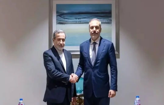 Turkish Foreign Minister Hakan Fidan, Iranian Foreign Minister Abbas Araqchi