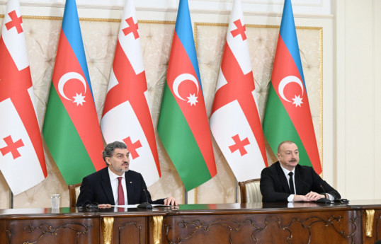 President of Georgia Mikheil Kavelashvili and Ilham Aliyev, President of the Republic of Azerbaijan