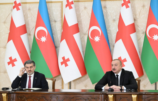 President of Georgia Mikheil Kavelashvili and Ilham Aliyev, President of the Republic of Azerbaijan