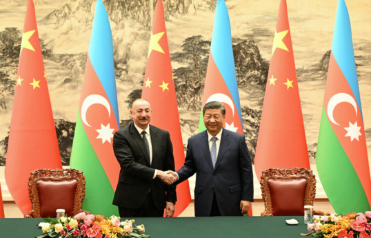 Ilham Aliyev, President of the Republic of Azerbaijan and Xi Jinping, the President of the People's Republic of China