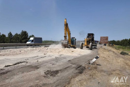 Repair work is underway on Baku-Alat-Gazakh-Georgia highway-PHOTO 