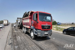 Repair work is underway on Baku-Alat-Gazakh-Georgia highway-PHOTO 