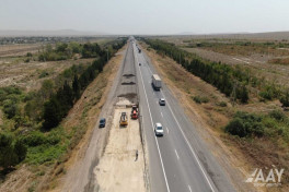 Repair work is underway on Baku-Alat-Gazakh-Georgia highway-PHOTO 
