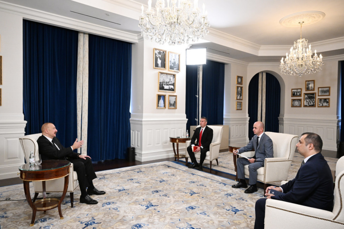 President Ilham Aliyev gave interview to Azerbaijani media representatives in Washington-VIDEO -UPDATED 
