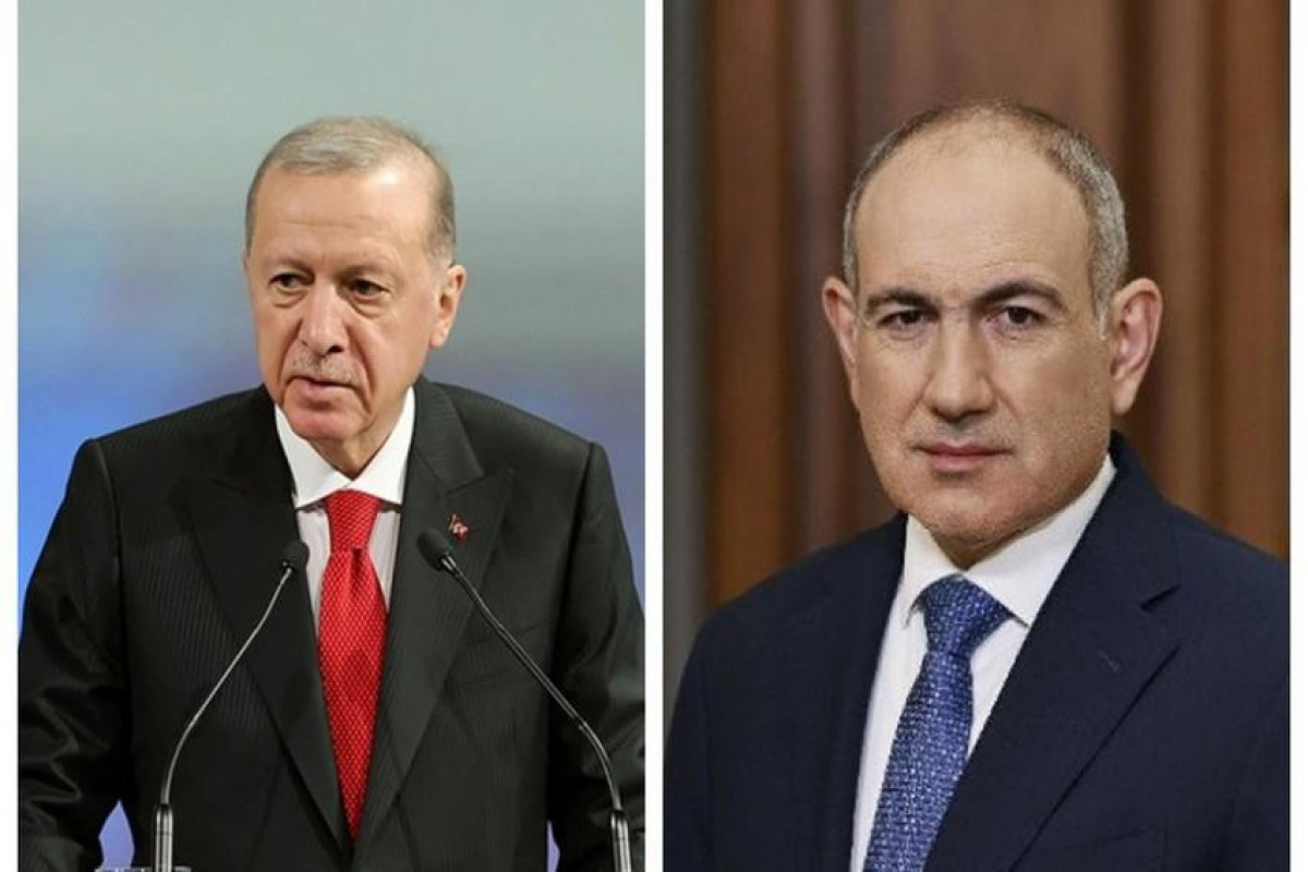 Recep Tayyip Erdoğan President of the Republic of Türkiye and Nikol Pashinyan, Prime Minister of Armenia