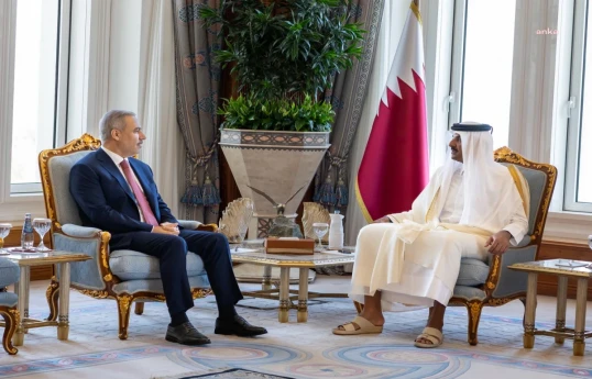 Turkish Foreign Minister meets with Qatari Emir