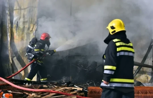 A fire broke out in the administrative building of Azerbaijan State Border Service Headquarters