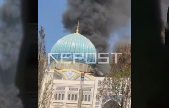 Fire breaks out at Center for Islamic Civilization in Tashkent-VIDEO 