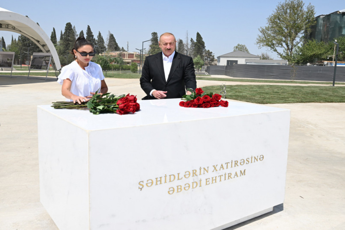 President Ilham Aliyev and First Lady Mehriban Aliyeva reviewed work at Ganja Memorial Complex-UPDATED 