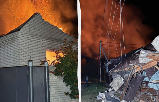 Russia launches massive drone attack on Ukrainian territory, injures many, causes massive fires