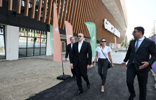 President Ilham Aliyev and First Lady Mehriban Aliyeva inspected construction progress at Ganja city stadium-UPDATED 