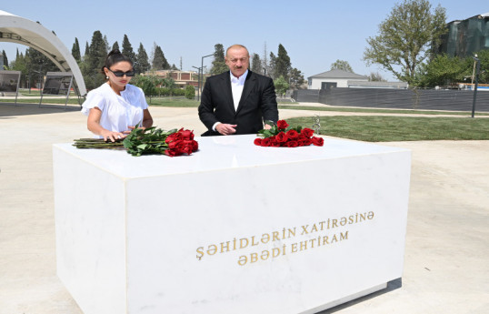 President Ilham Aliyev and First Lady Mehriban Aliyeva reviewed work at Ganja Memorial Complex-UPDATED 