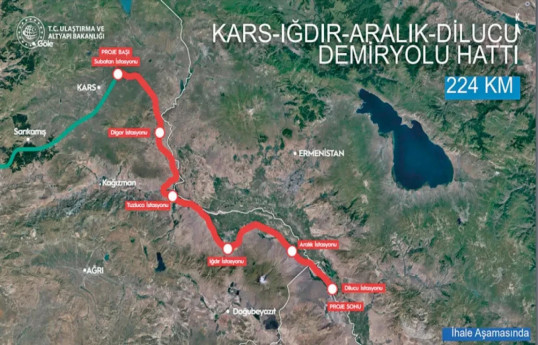 Groundbreaking ceremony for Kars-Iğdır-Aralık-Dilucu railway line will take place on August 22.