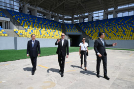 President Ilham Aliyev and First Lady Mehriban Aliyeva inspected construction progress at Ganja city stadium-UPDATED 