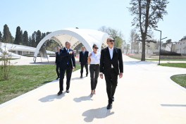 President Ilham Aliyev and First Lady Mehriban Aliyeva reviewed work at Ganja Memorial Complex-UPDATED 