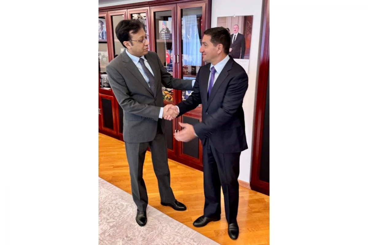 Ambassador of Pakistan to Azerbaijan, Qasim Mohiuddin, Hikmet Hajiyev, Assistant to the President of the Republic of Azerbaijan and Head of the Foreign Policy Affairs Department of the Presidential Administration