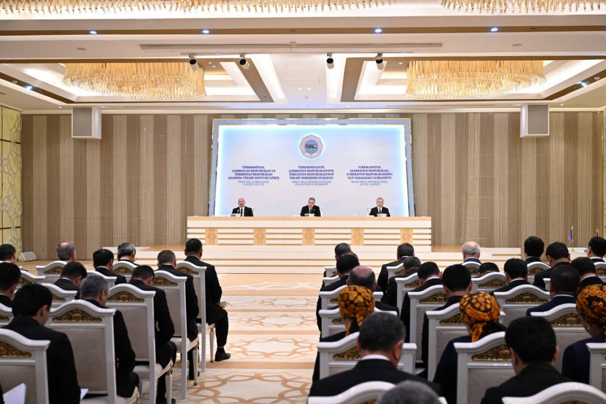 Leaders of Azerbaijan, Turkmenistan and Uzbekistan made joint press statements-UPDATED-1 -PHOTO 