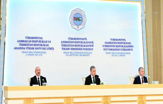 Signing ceremony of documents between Azerbaijan, Turkmenistan and Uzbekistan held