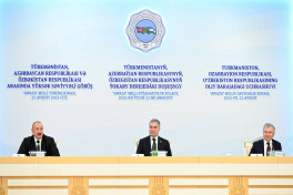 Leaders of Azerbaijan, Turkmenistan and Uzbekistan made joint press statements-UPDATED-1 -PHOTO 
