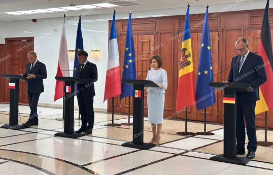 Leaders of France, Germany and Poland express support for Moldova's EU membership in Chisinau