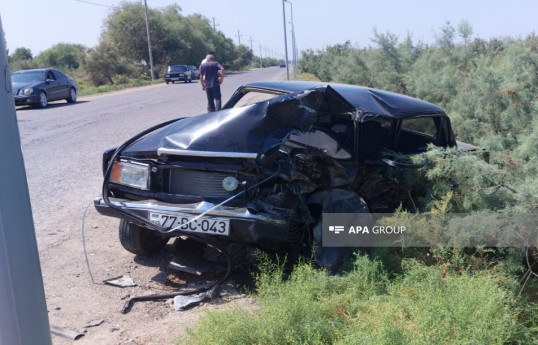 Road accident leaves 1 person dead, 4 injured in Azerbaijan's Sabirabad