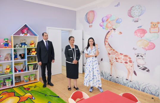 Vice-President of Heydar Aliyev Foundation Leyla Aliyeva attends opening of kindergartens in Shamakhi