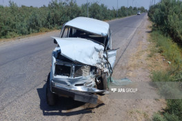 Road accident leaves 1 person dead, 4 injured in Azerbaijan's Sabirabad
